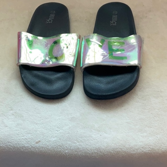 Iridescent Slide Sandals - Picture 1 of 6